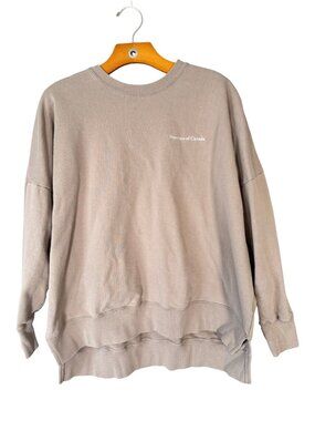 Province of Canada Light Brown Pull Over Sweatshirt Logo French Terry Crewneck S